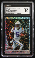 Jayden Daniels 2024 Leaf Collective Promo '90 Leaf Shimmer Light Blue #90B3 (CGC 10) at PristineAuction.com