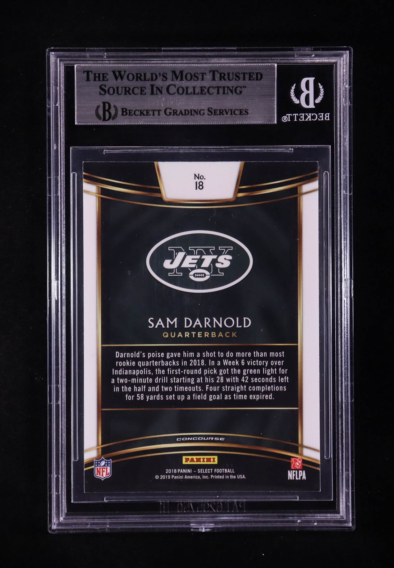 Sam Darnold Signed 2018 Select #18 RC (BGS) at PristineAuction.com Sam Darnold Signed 2018 Select #18 RC (BGS) at PristineAuction.com