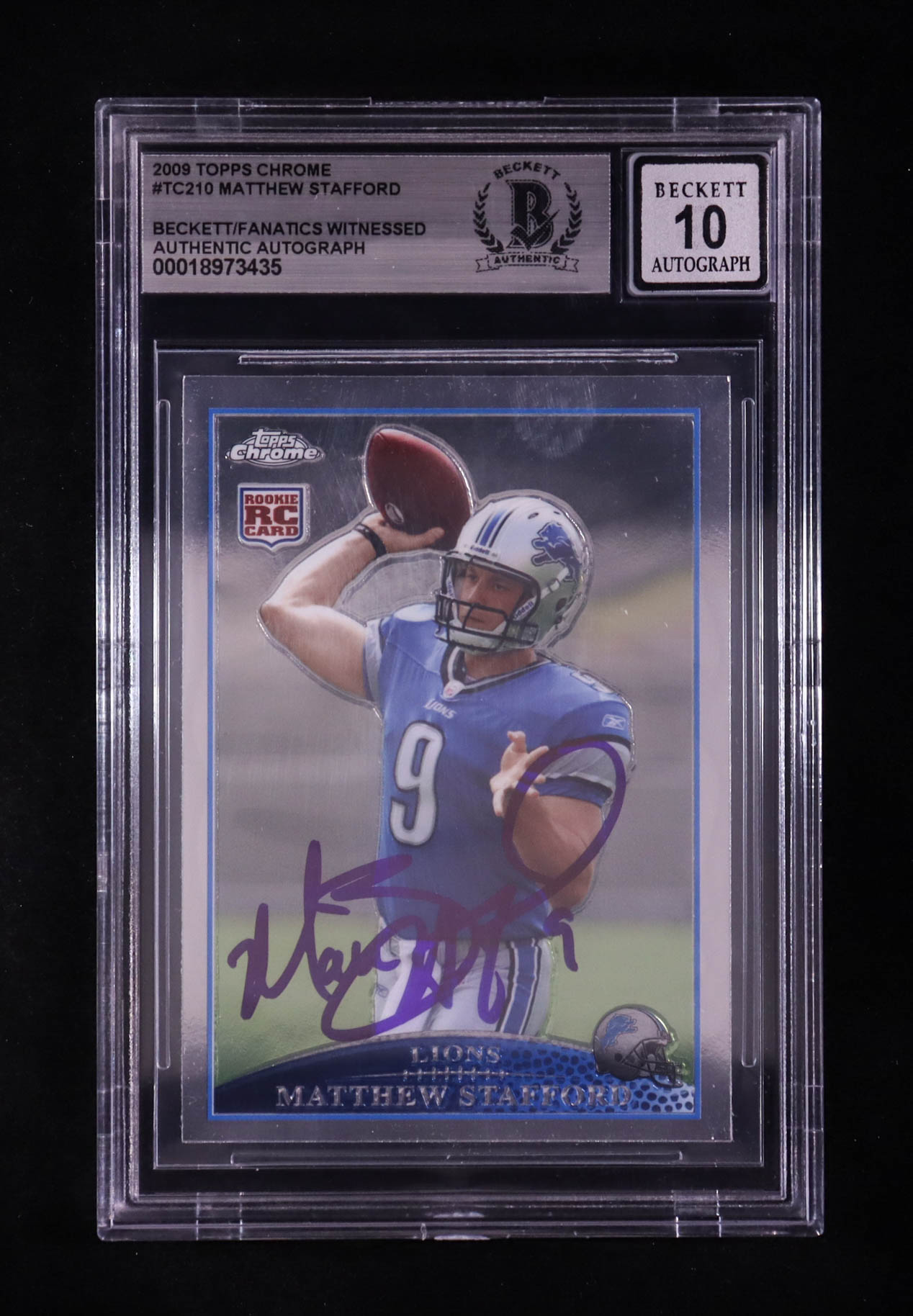 Matthew Stafford Signed 2009 Topps Chrome #TC210 (BGS | Auto 10) at PristineAuction.com Matthew Stafford Signed 2009 Topps Chrome #TC210 (BGS | Auto 10) at PristineAuction.com