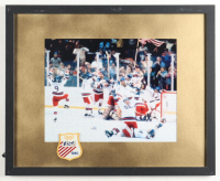 "The Miracle on Ice Team USA" Custom Framed Photo Display with 1980 Team USA Olympics Patch at PristineAuction.com