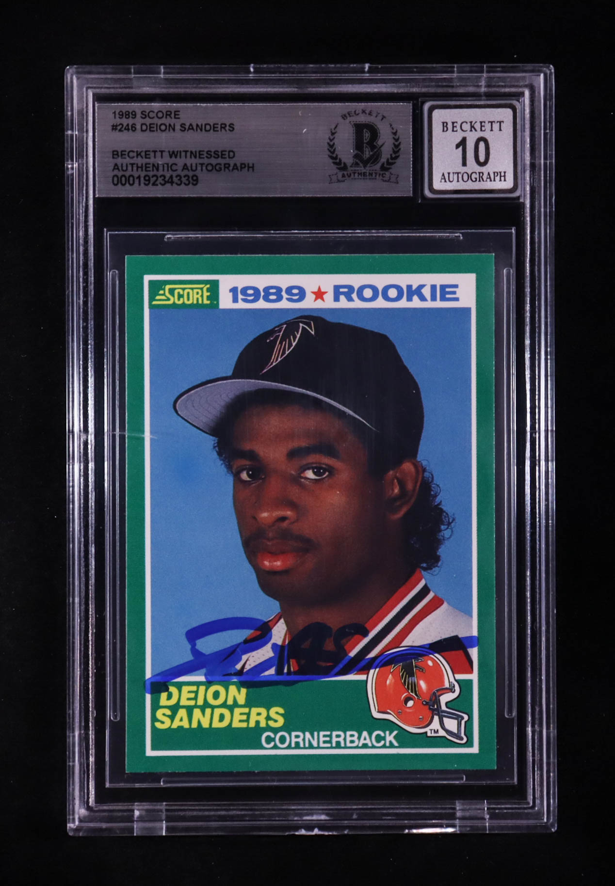 Deion Sanders Signed 1989 Score #246 RC (BGS | Auto 10) at PristineAuction.com Deion Sanders Signed 1989 Score #246 RC (BGS | Auto 10) at PristineAuction.com