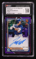 Jett Williams 2024 Bowman Chrome Mega Box Autographs Purple Refractors #BMAJW #097/199 (CGC 10) at PristineAuction.com