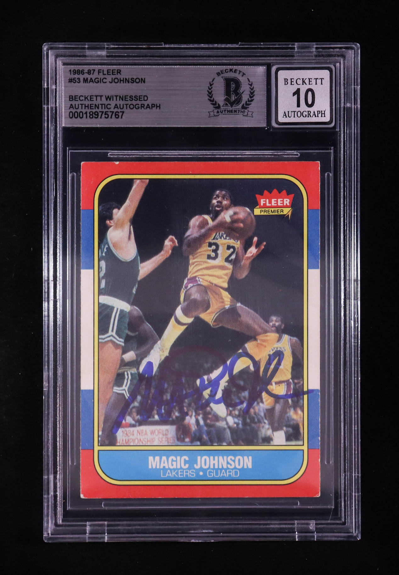 Magic Johnson Signed 1986-87 Fleer #53 (BGS | Auto 10) at PristineAuction.com Magic Johnson Signed 1986-87 Fleer #53 (BGS | Auto 10) at PristineAuction.com