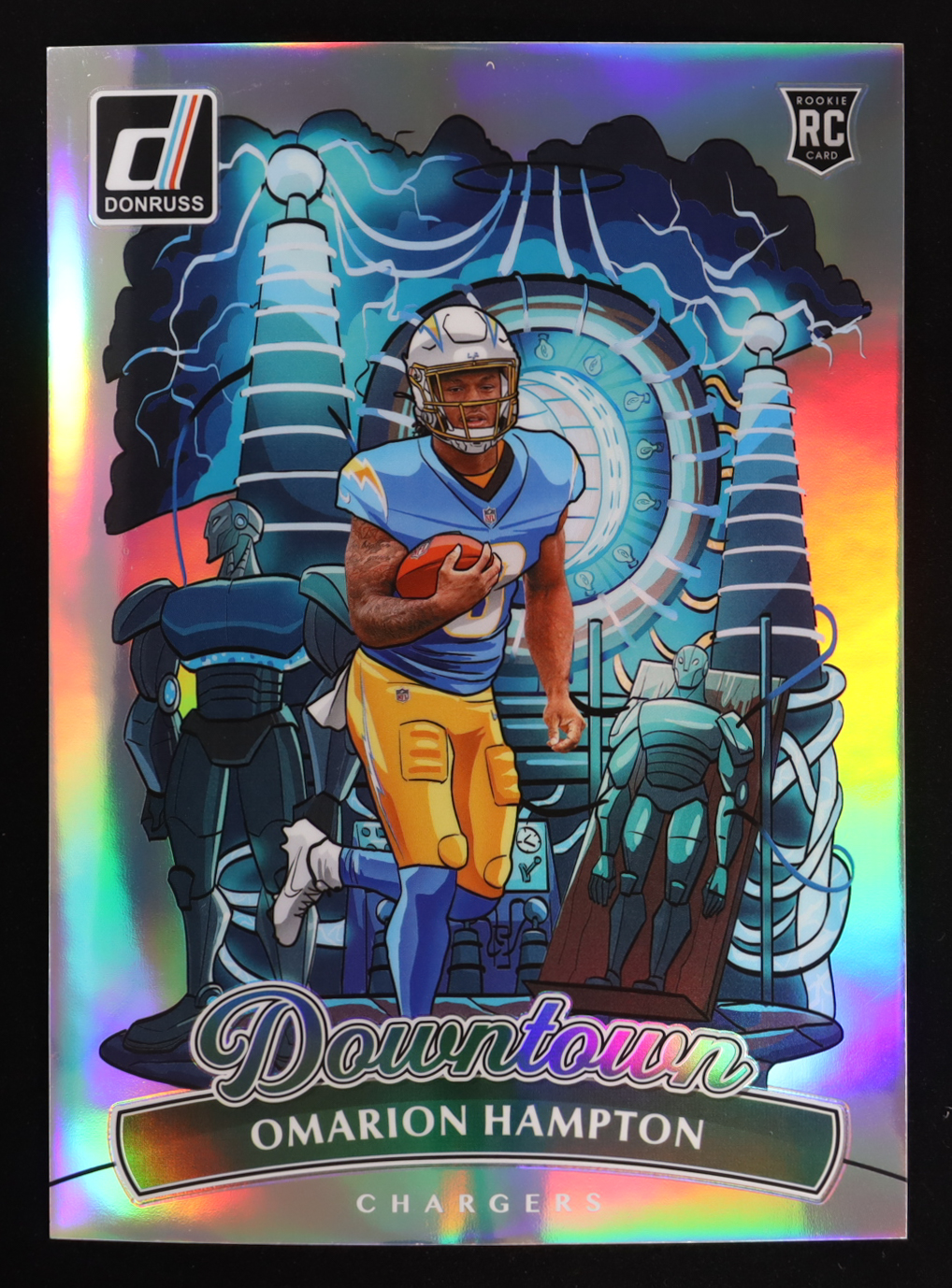 Omarion Hampton 2025 Donruss Downtown! Oversize #16 RC at PristineAuction.com Omarion Hampton 2025 Donruss Downtown! Oversize #16 RC at PristineAuction.com
