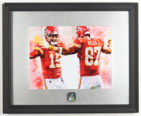 Patrick Mahomes & Travis Kelce Custom Framed Chiefs Art Print Display with Super Bowl Pin at PristineAuction.com