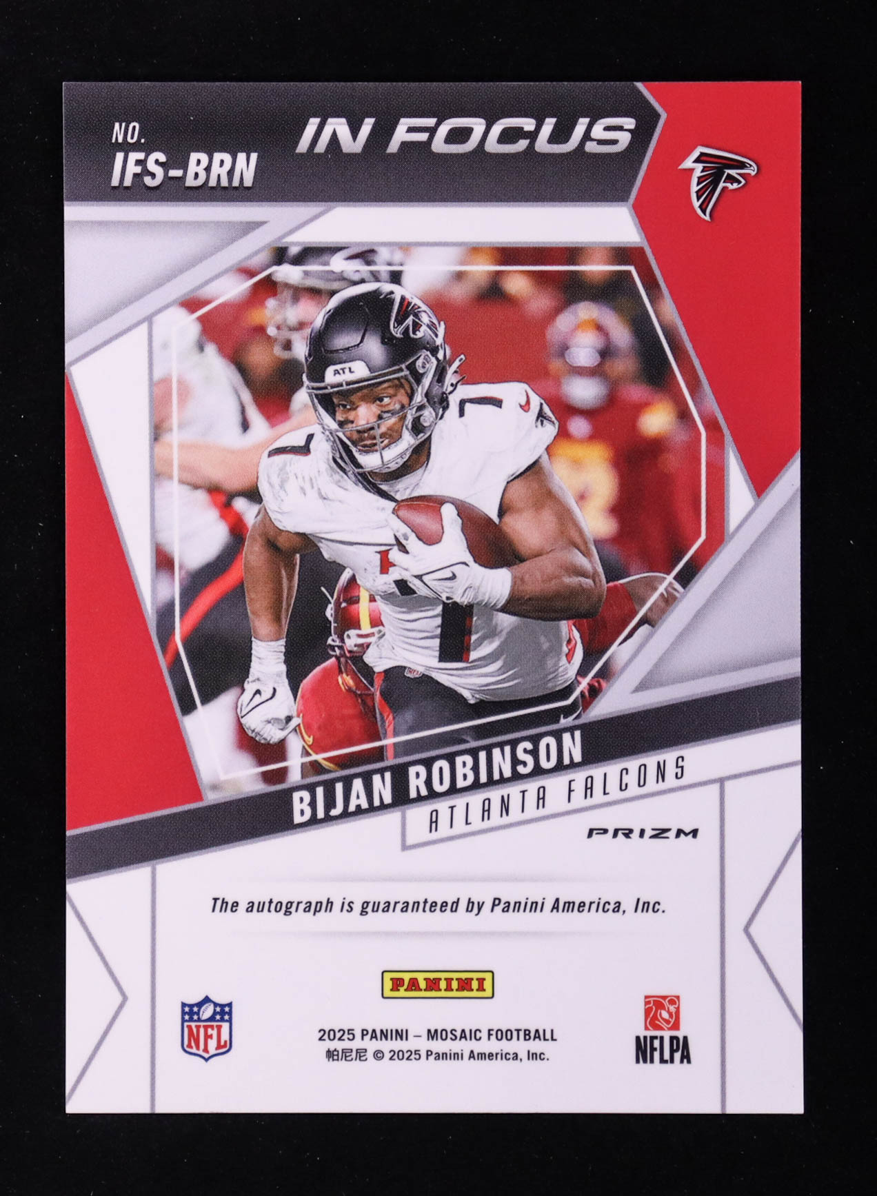 Bijan Robinson 2025 Panini Mosaic In Focus Signatures #5 at PristineAuction.com Bijan Robinson 2025 Panini Mosaic In Focus Signatures #5 at PristineAuction.com