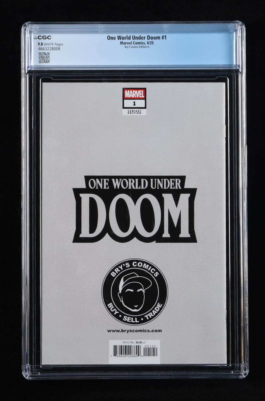 2025 "One World Under Doom" #1 Marvel Comic Book (CGC 9.8) at PristineAuction.com 2025 "One World Under Doom" #1 Marvel Comic Book (CGC 9.8) at PristineAuction.com