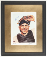 Yogi Berra Signed LE Yankees Custom Framed Art Print Display #465/500 (Steiner) at PristineAuction.com