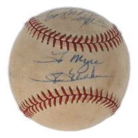 Tom Treblehorn & Jaime Navarro Signed ONL Baseball with Multiple Inscriptions (JSA) at PristineAuction.com