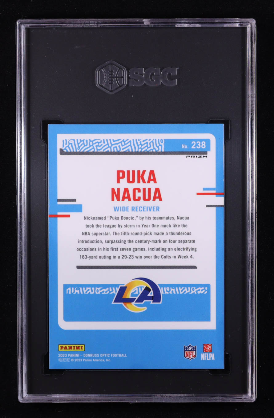 Puka Nacua 2023 Donruss Optic Green Velocity #238 RR RC (SGC 10) at PristineAuction.com Puka Nacua 2023 Donruss Optic Green Velocity #238 RR RC (SGC 10) at PristineAuction.com