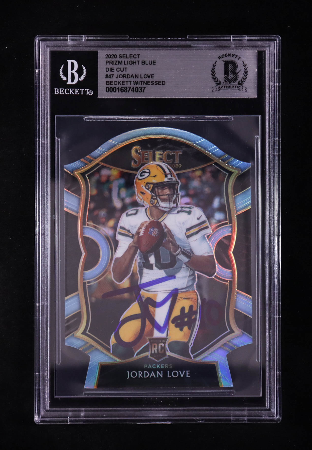 Jordan Love Signed 2020 Select Prizm Light Blue Die Cut #47 RC (BGS) at PristineAuction.com Jordan Love Signed 2020 Select Prizm Light Blue Die Cut #47 RC (BGS) at PristineAuction.com