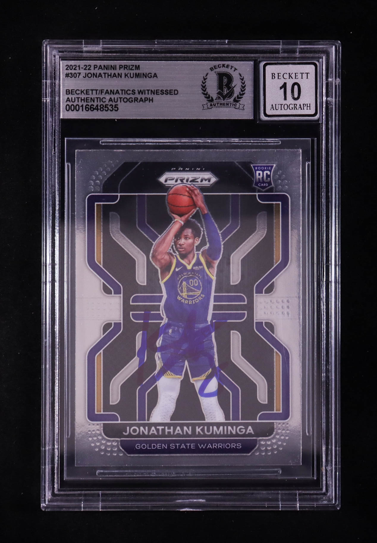 Jonathan Kuminga Signed 2021-22 Panini Prizm #307 RC (BGS | Auto 10) at PristineAuction.com Jonathan Kuminga Signed 2021-22 Panini Prizm #307 RC (BGS | Auto 10) at PristineAuction.com