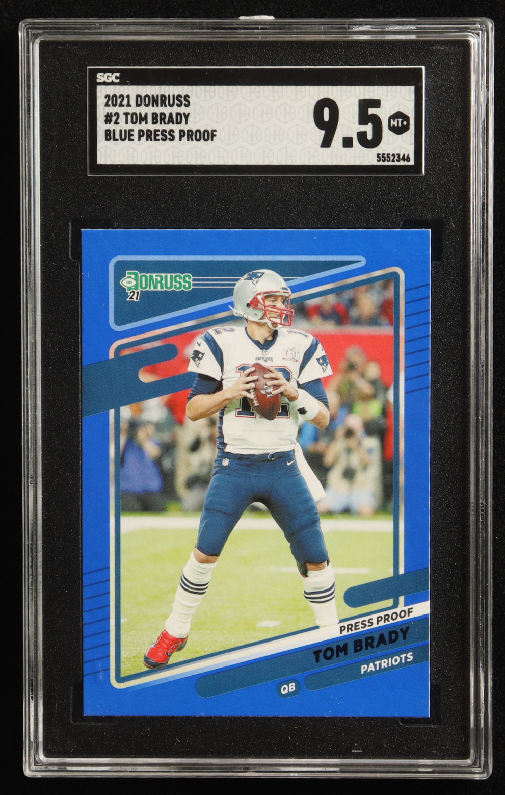 Tom Brady 2021 Donruss Press Proof Blue #2 (SGC 9.5) at PristineAuction.com Tom Brady 2021 Donruss Press Proof Blue #2 (SGC 9.5) at PristineAuction.com