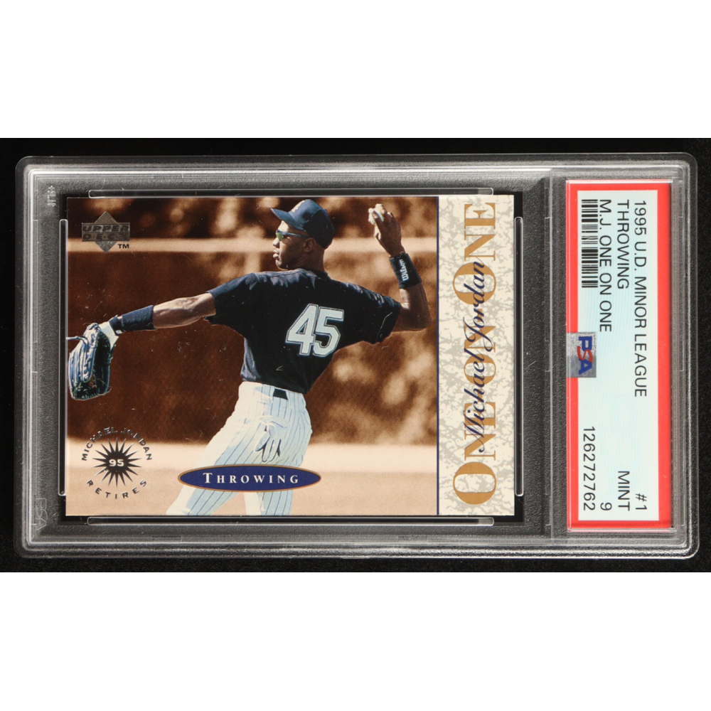 Michael Jordan 1995 Upper Deck Minors Michael Jordan One On One #1 Throwing (PSA 9) at PristineAuction.com
