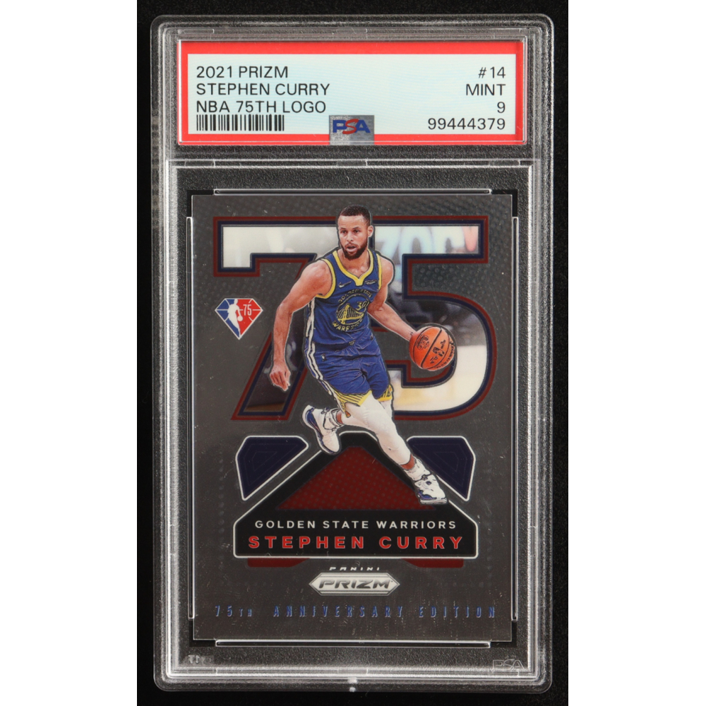 Stephen Curry 2021-22 Panini Prizm NBA 75th Logo #14 (PSA 9) at PristineAuction.com