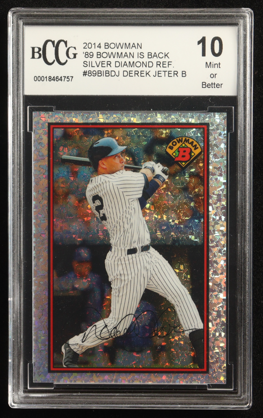 Derek Jeter 2014 Bowman '89 Bowman is Back Silver Diamond Refractors #89BIBDJ (BCCG 10) at PristineAuction.com Derek Jeter 2014 Bowman '89 Bowman is Back Silver Diamond Refractors #89BIBDJ (BCCG 10) at PristineAuction.com