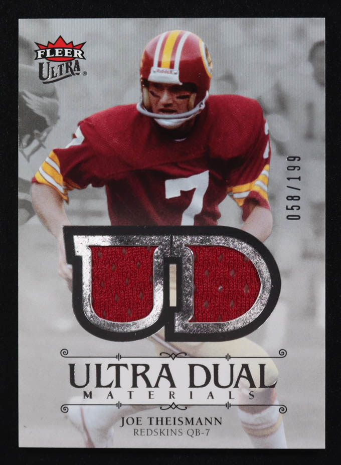 Joe Theismann 2007 Fleer Ultra Dual Materials #UDM-JT #058/199 at PristineAuction.com Joe Theismann 2007 Fleer Ultra Dual Materials #UDM-JT #058/199 at PristineAuction.com