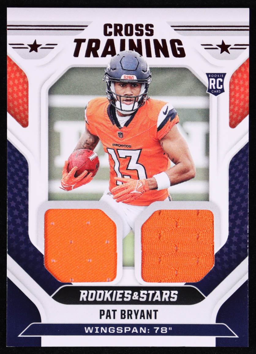 Pat Bryant 2025 Panini Rookies & Stars Cross Training Dual Materials Red #CTPBT RC at PristineAuction.com Pat Bryant 2025 Panini Rookies & Stars Cross Training Dual Materials Red #CTPBT RC at PristineAuction.com
