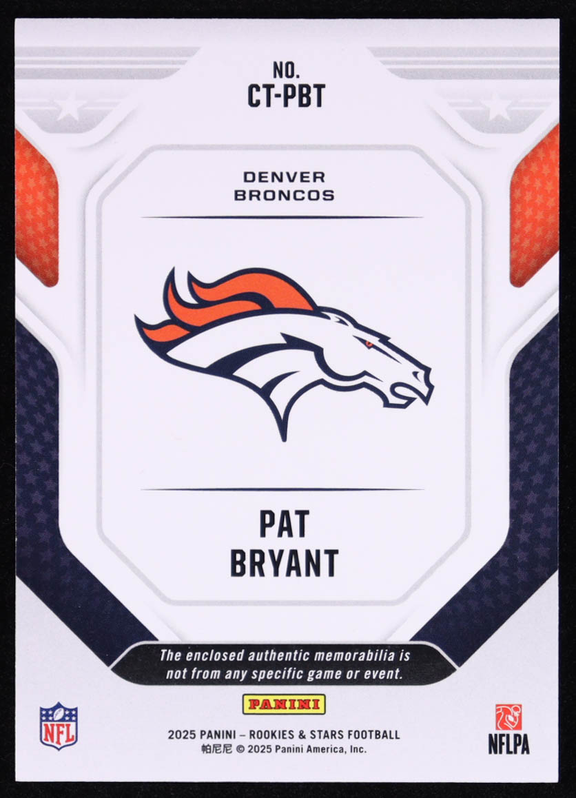 Pat Bryant 2025 Panini Rookies & Stars Cross Training Dual Materials Red #CTPBT RC at PristineAuction.com Pat Bryant 2025 Panini Rookies & Stars Cross Training Dual Materials Red #CTPBT RC at PristineAuction.com