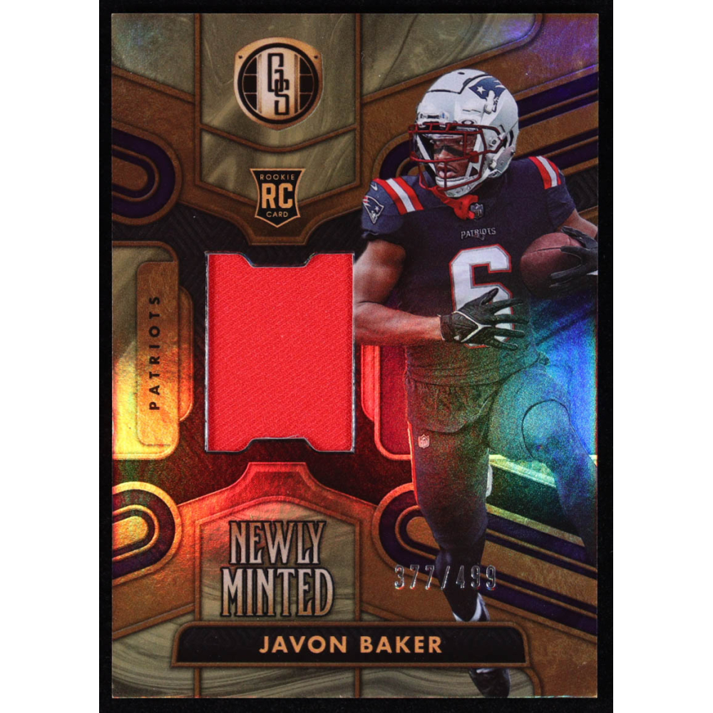Javon Baker 2024 Panini Gold Standard Newly Minted Memorabilia #25 #377/499 RC at PristineAuction.com