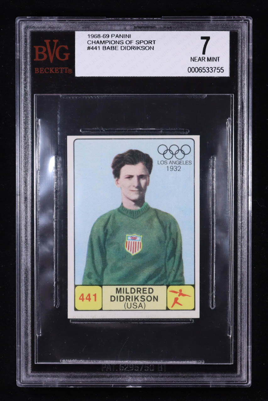 Babe Didrikson 1968-69 Panini Champions Of Sport #441 (BVG 7) at PristineAuction.com Babe Didrikson 1968-69 Panini Champions Of Sport #441 (BVG 7) at PristineAuction.com