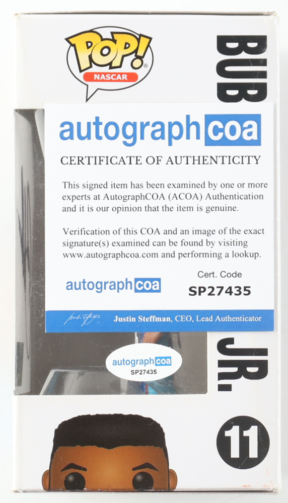 Bubba Wallace Jr. Signed NASCAR #11 Funko Pop! Vinyl Figure (ACOA) at PristineAuction.com Bubba Wallace Jr. Signed NASCAR #11 Funko Pop! Vinyl Figure (ACOA) at PristineAuction.com