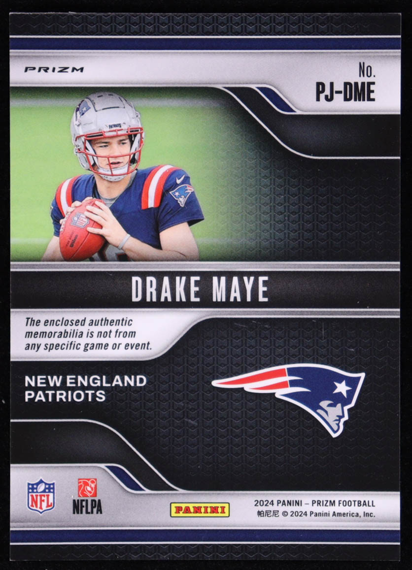 Drake Maye 2024 Panini Prizm Premier Jerseys #6 RC at PristineAuction.com Drake Maye 2024 Panini Prizm Premier Jerseys #6 RC at PristineAuction.com