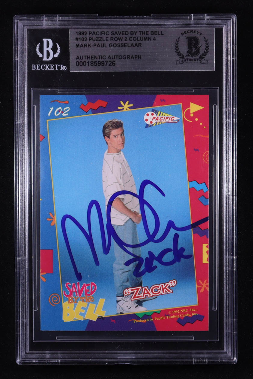 Mark-Paul Gosselaar Signed 1992 Pacific Saved By The Bell #102 Inscribed "Zack" (BGS) at PristineAuction.com Mark-Paul Gosselaar Signed 1992 Pacific Saved By The Bell #102 Inscribed "Zack" (BGS) at PristineAuction.com