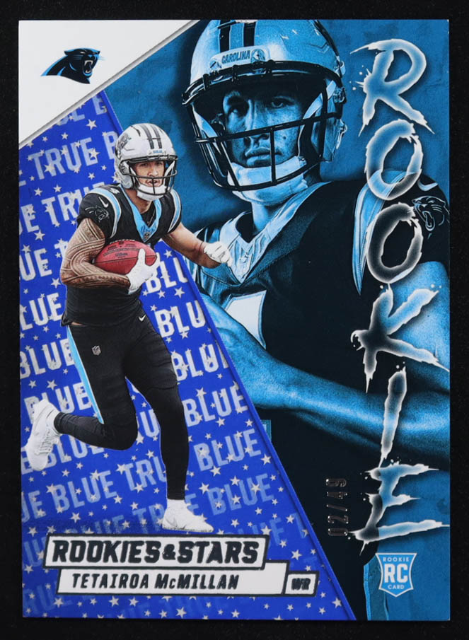 Tetairoa McMillan 2025 Panini Rookies and Stars True Blue #24 RC at PristineAuction.com Tetairoa McMillan 2025 Panini Rookies and Stars True Blue #24 RC at PristineAuction.com