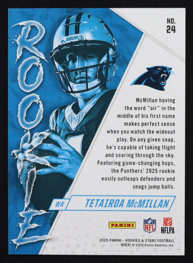 Tetairoa McMillan 2025 Panini Rookies and Stars True Blue #24 RC at PristineAuction.com Tetairoa McMillan 2025 Panini Rookies and Stars True Blue #24 RC at PristineAuction.com