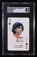 Diego Maradona 1989 Chin All Sport Playing Cards 3 Of Spades STP 555 Back (SGC 8) at PristineAuction.com