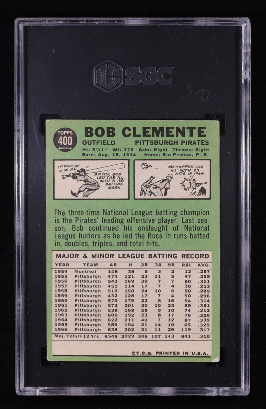 Bob Clemente 1967 Topps #400 (SGC 3) at PristineAuction.com Bob Clemente 1967 Topps #400 (SGC 3) at PristineAuction.com