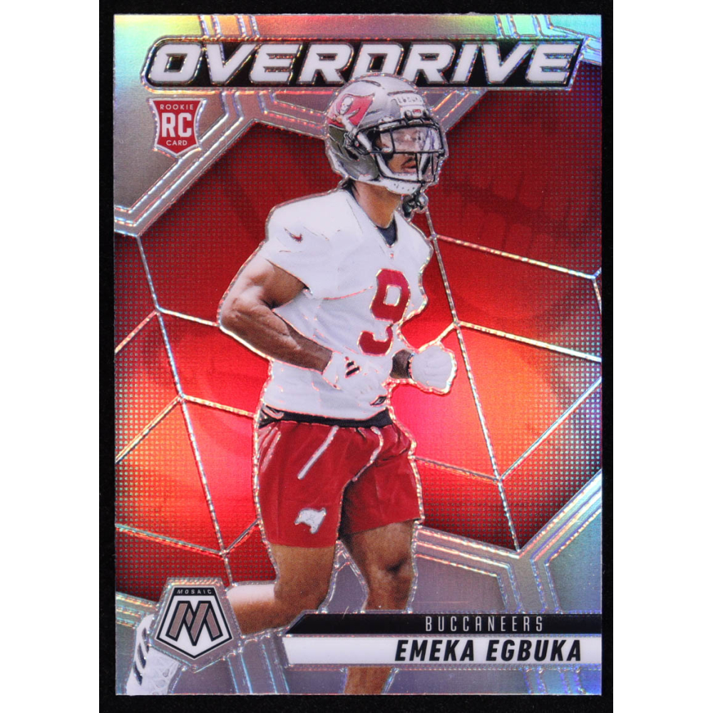 Emeka Egbuka 2025 Panini Mosaic Overdrive Silver #5 RC at PristineAuction.com