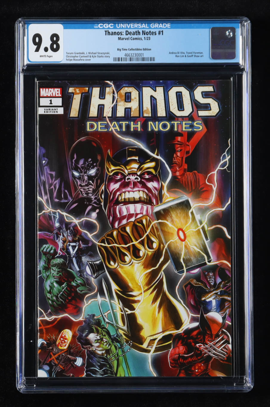 2023 "Thanos: Death Notes" Issue #1 Marvel Comic Book (CGC 9.8) at PristineAuction.com 2023 "Thanos: Death Notes" Issue #1 Marvel Comic Book (CGC 9.8) at PristineAuction.com