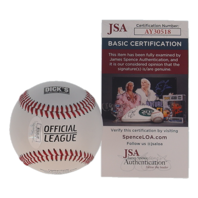 Chauncey Leopardi & Marley Shelton Signed OL Baseball Inscribed "Squints" & "XO - Wendy" (JSA) at PristineAuction.com Chauncey Leopardi & Marley Shelton Signed OL Baseball Inscribed "Squints" & "XO - Wendy" (JSA) at PristineAuction.com