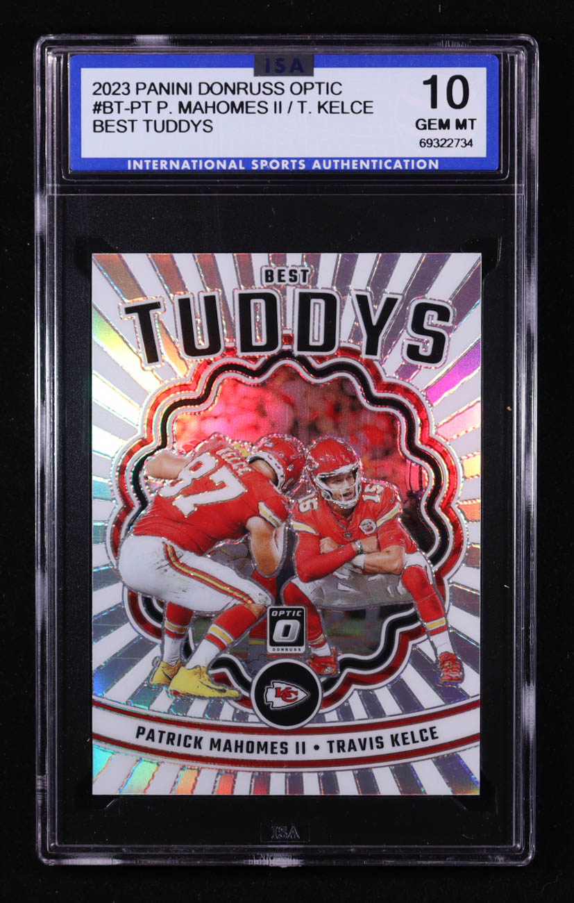 Patrick Mahomes II / Travis Kelce 2023 Panini Donruss Optic Best Tuddys #BT-PT (ISA 10) at PristineAuction.com Patrick Mahomes II / Travis Kelce 2023 Panini Donruss Optic Best Tuddys #BT-PT (ISA 10) at PristineAuction.com