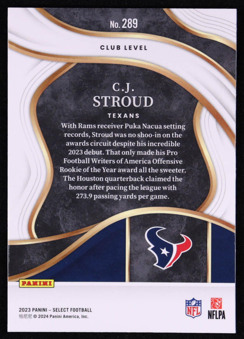 CJ Stroud 2023 Select #289 RC at PristineAuction.com CJ Stroud 2023 Select #289 RC at PristineAuction.com