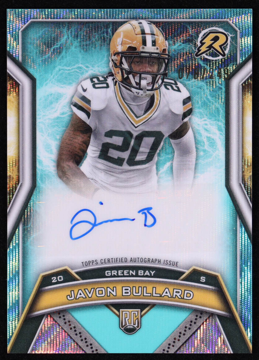 Javon Bullard 2024 Topps Resurgence Resurgence Rookie Signatures Aqua Surge #RRSJBU #078/249 RC at PristineAuction.com Javon Bullard 2024 Topps Resurgence Resurgence Rookie Signatures Aqua Surge #RRSJBU #078/249 RC at PristineAuction.com