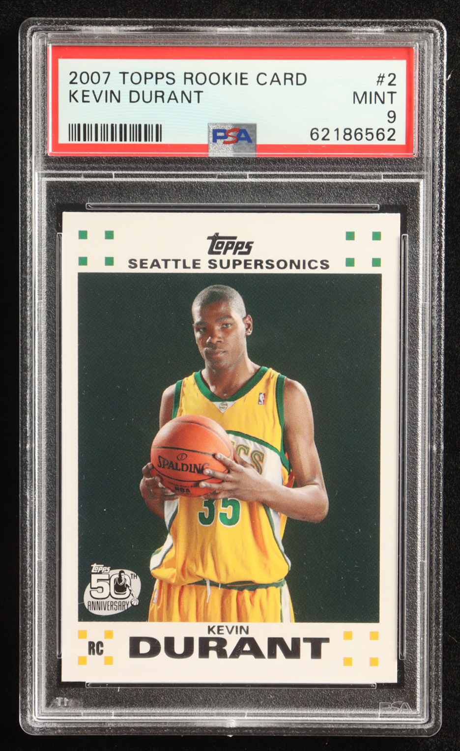 Kevin Durant 2007-08 Topps Rookie Set #2 RC (PSA 9) at PristineAuction.com Kevin Durant 2007-08 Topps Rookie Set #2 RC (PSA 9) at PristineAuction.com