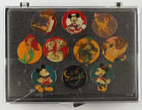 Vintage Disney Channel 10th Anniversary Set of (10) Pin Set With Mickey, Minnie, Ariel & Bambi at PristineAuction.com