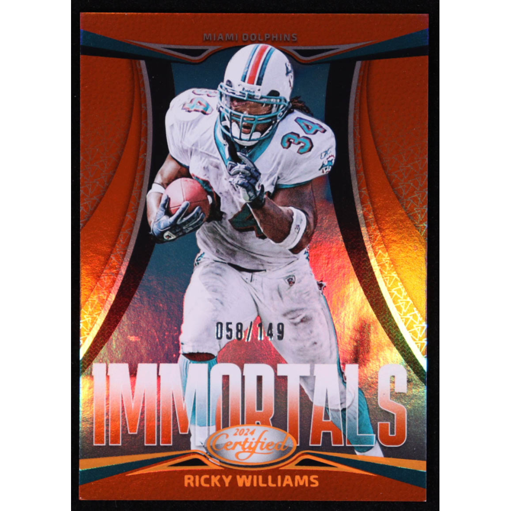 Ricky Williams 2024 Certified Immortals Mirror Orange #17 #058/149 at PristineAuction.com