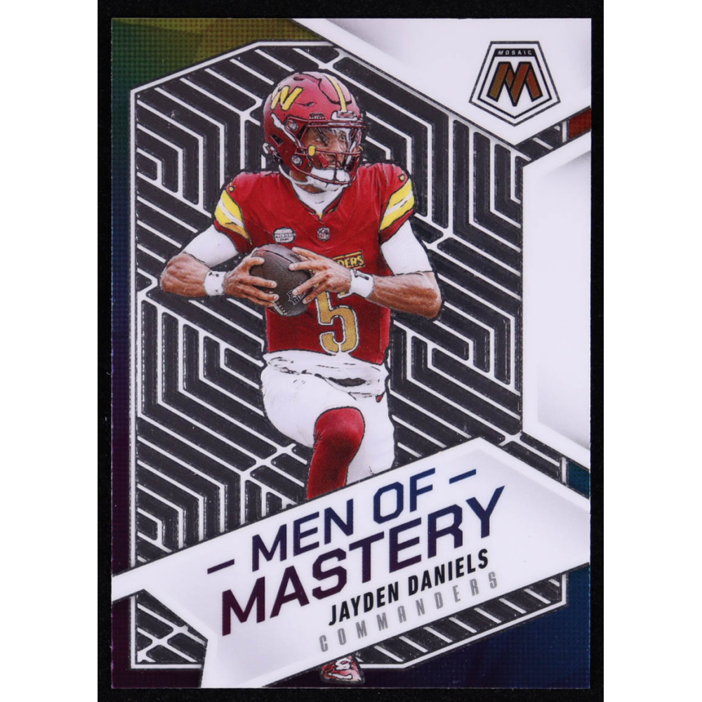 Jayden Daniels 2025 Panini Mosaic Men of Mastery #5 at PristineAuction.com
