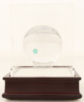Tiffany & Co Heavy Lead Crystal Apple With Display Case at PristineAuction.com