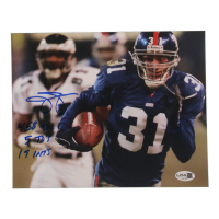 Jason Sehorn Signed Giants 8x10 Photo with Career Stat Inscriptions (JSA) at PristineAuction.com