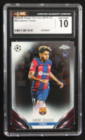 Lamine Yamal 2023-24 Topps Chrome UEFA Club Competitions #64 RC (CGC 10) at PristineAuction.com