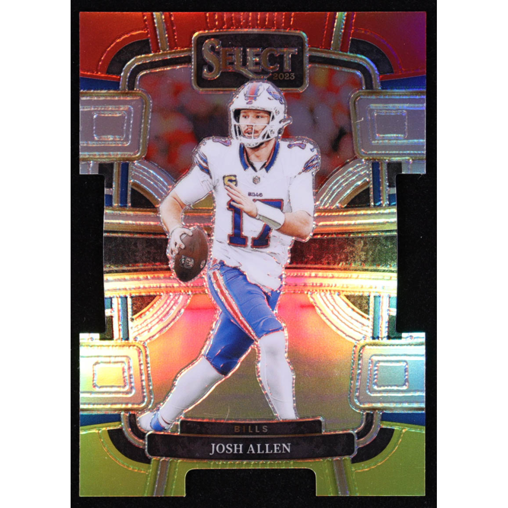 Josh Allen 2023 Select Prizm Red and Yellow Die Cut #13 at PristineAuction.com