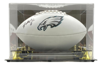 Randall Cunningham Signed Eagles Logo Football with Display Case (Beckett) at PristineAuction.com