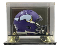 Aaron Jones Signed Vikings Speed Mini Helmet with Display Case (Beckett) at PristineAuction.com