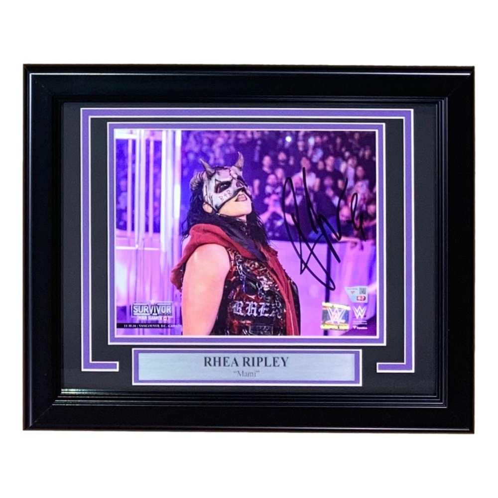 Custom Rhea Ripley Signs Rhea Ripley Signed WWE Custom Framed Photo Display (Fanatics ...