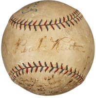 Babe Ruth & Leo Durocher Signed 1920's Era Baseball (PSA & Beckett) at PristineAuction.com